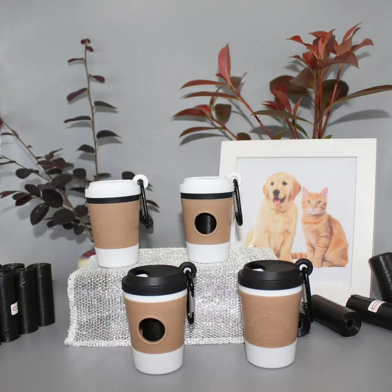 Durable & Portable Dog Poop Bag Holder – Stylish Coffee Cup Dispenser for Outdoor Use!