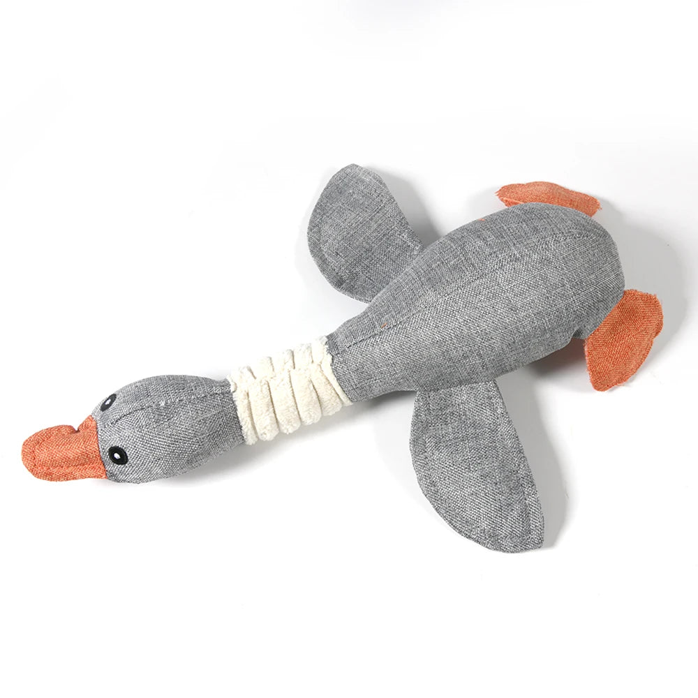 Durable Plush Goose Toy – Bite-Resistant, Squeaky & Great for Playtime