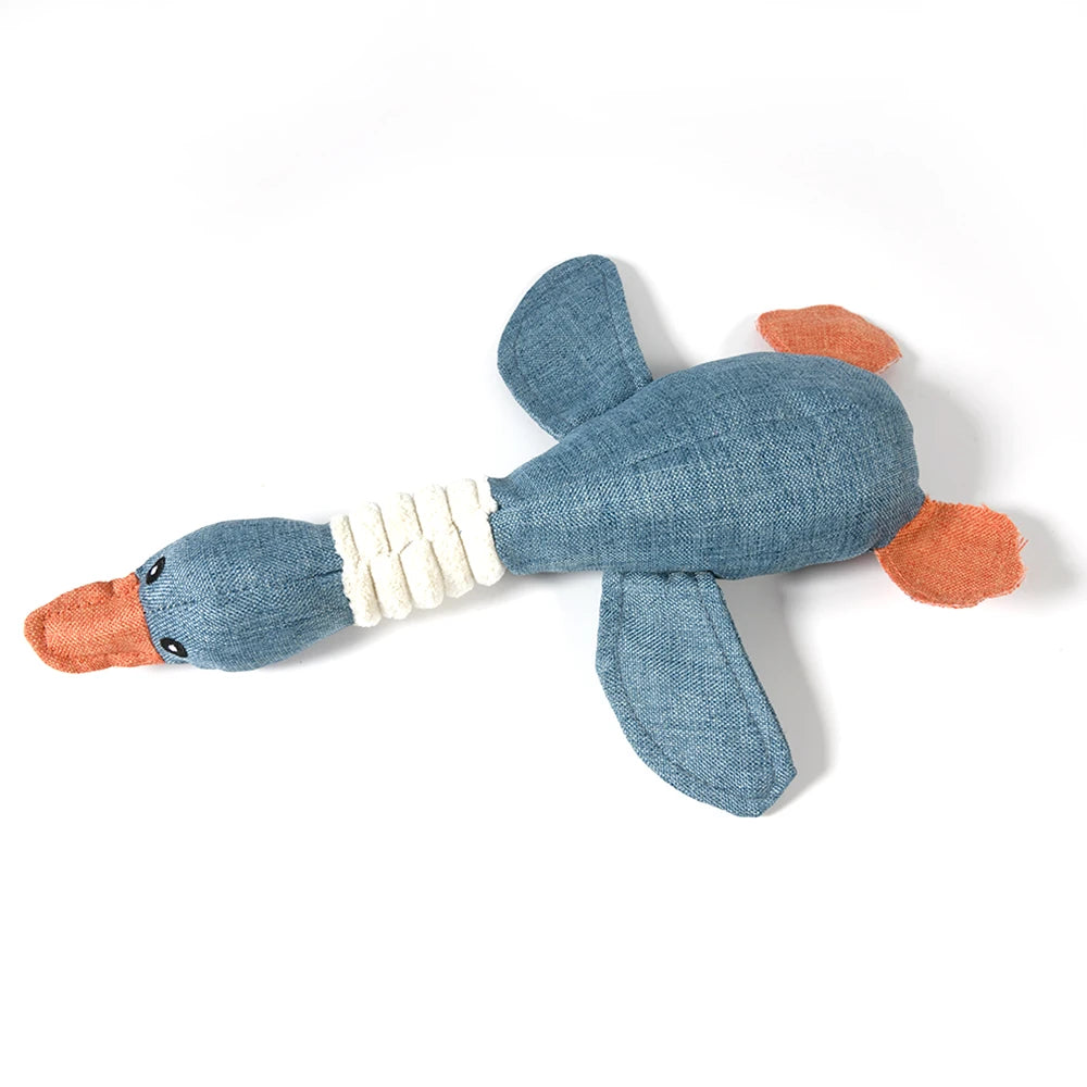 Durable Plush Goose Toy – Bite-Resistant, Squeaky & Great for Playtime