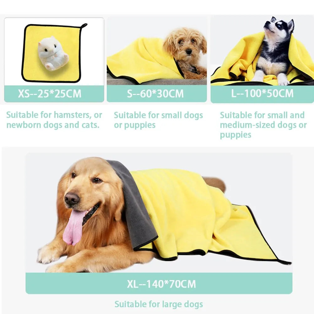 - Super Absorbent Pet Towel – Quick-Dry Comfort for Your Furry Friend!