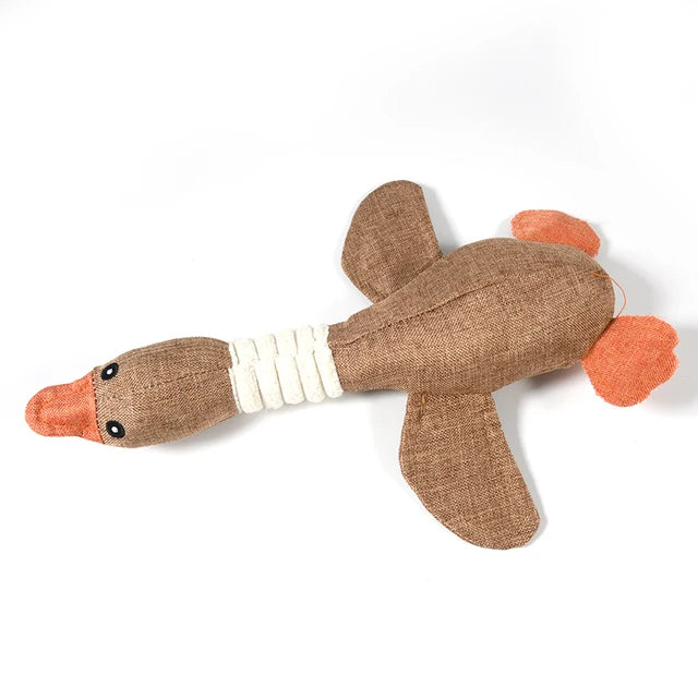 Durable Plush Goose Toy – Bite-Resistant, Squeaky & Great for Playtime