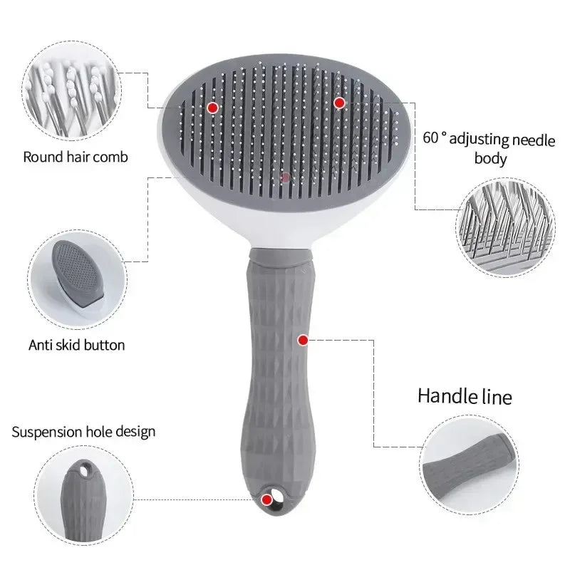 - Tangle-Free Magic! Quick-Clean Pet Hair Remover Brush for Dogs & Cats!