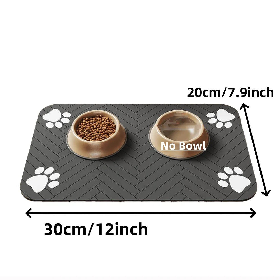 No More Spills! Absorbent & Leak-Proof Pet Food & Water Bowl Mat!