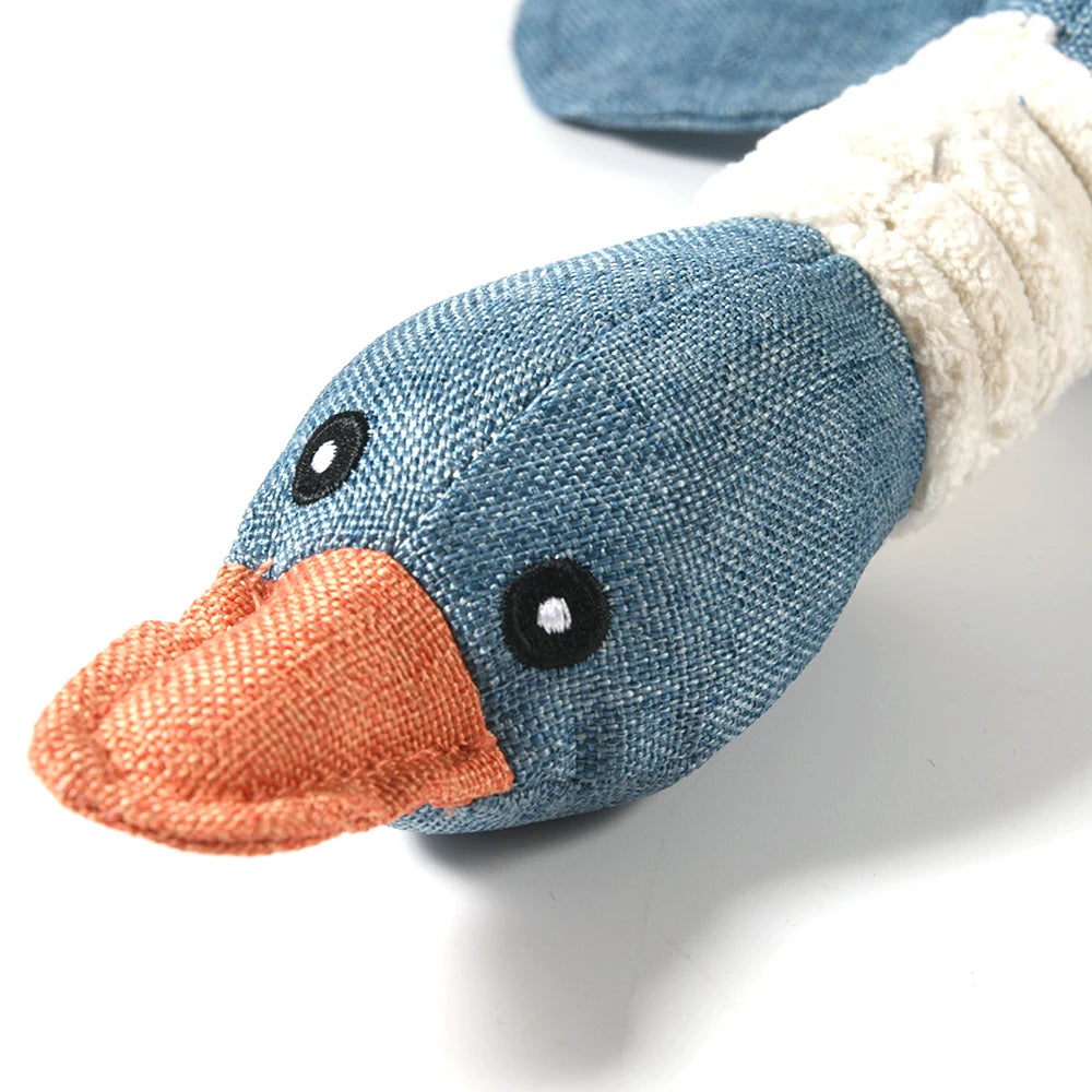 Durable Plush Goose Toy – Bite-Resistant, Squeaky & Great for Playtime