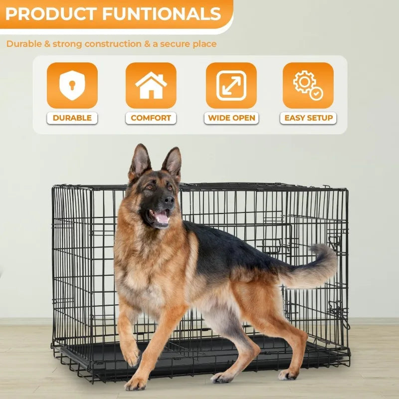 - Durable Travel Dog Kennel – Indoor & Outdoor Use, Perfect for Medium & Large Breeds!