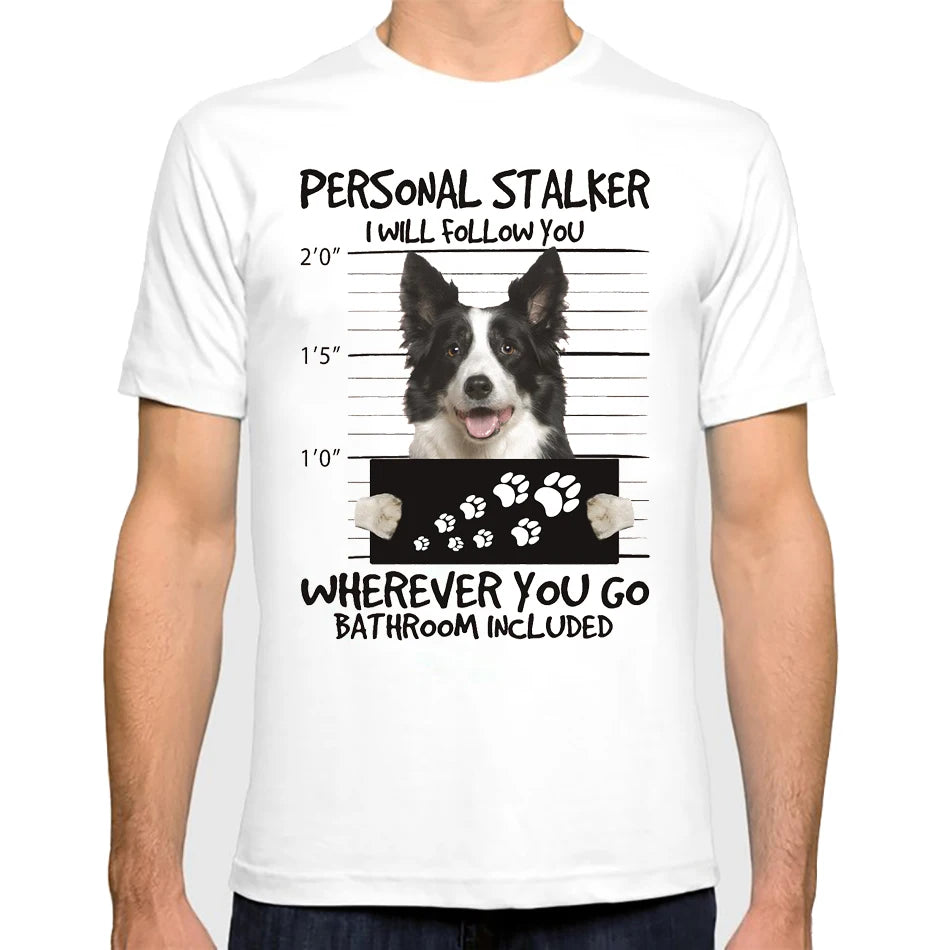 Funny Cocker Spaniel/Border Collie Print T-Shirt Fashion Men T Shirts Bad Dog Design Cool Boy Casual Tops Hipster Man Tee shirt