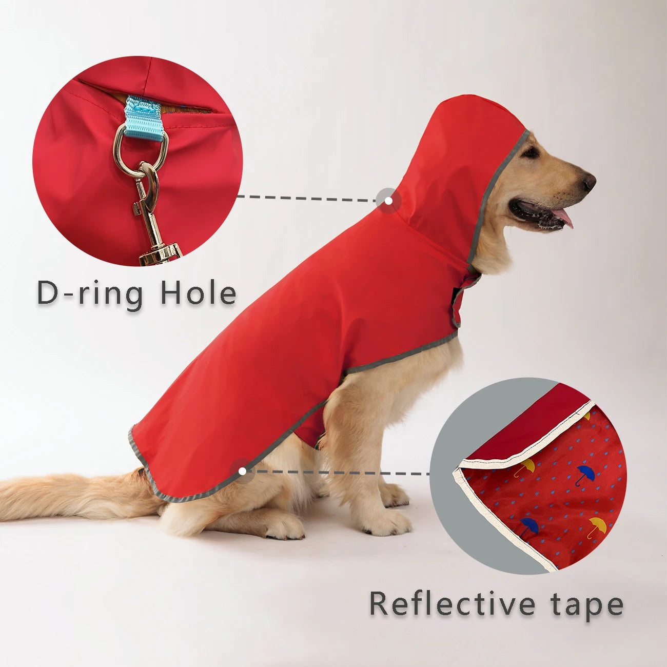 - Bright & Waterproof – Two-Way Wear Dog Raincoat for All-Weather Protection!