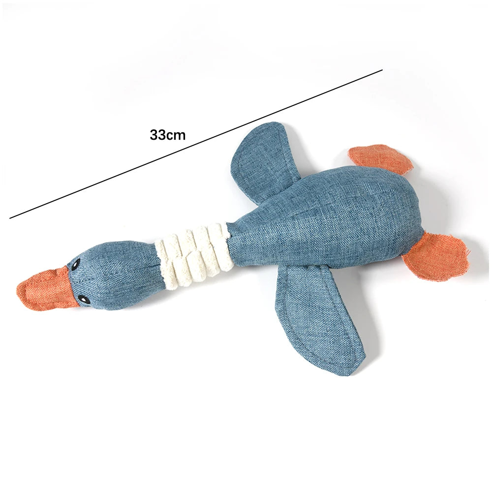 Durable Plush Goose Toy – Bite-Resistant, Squeaky & Great for Playtime