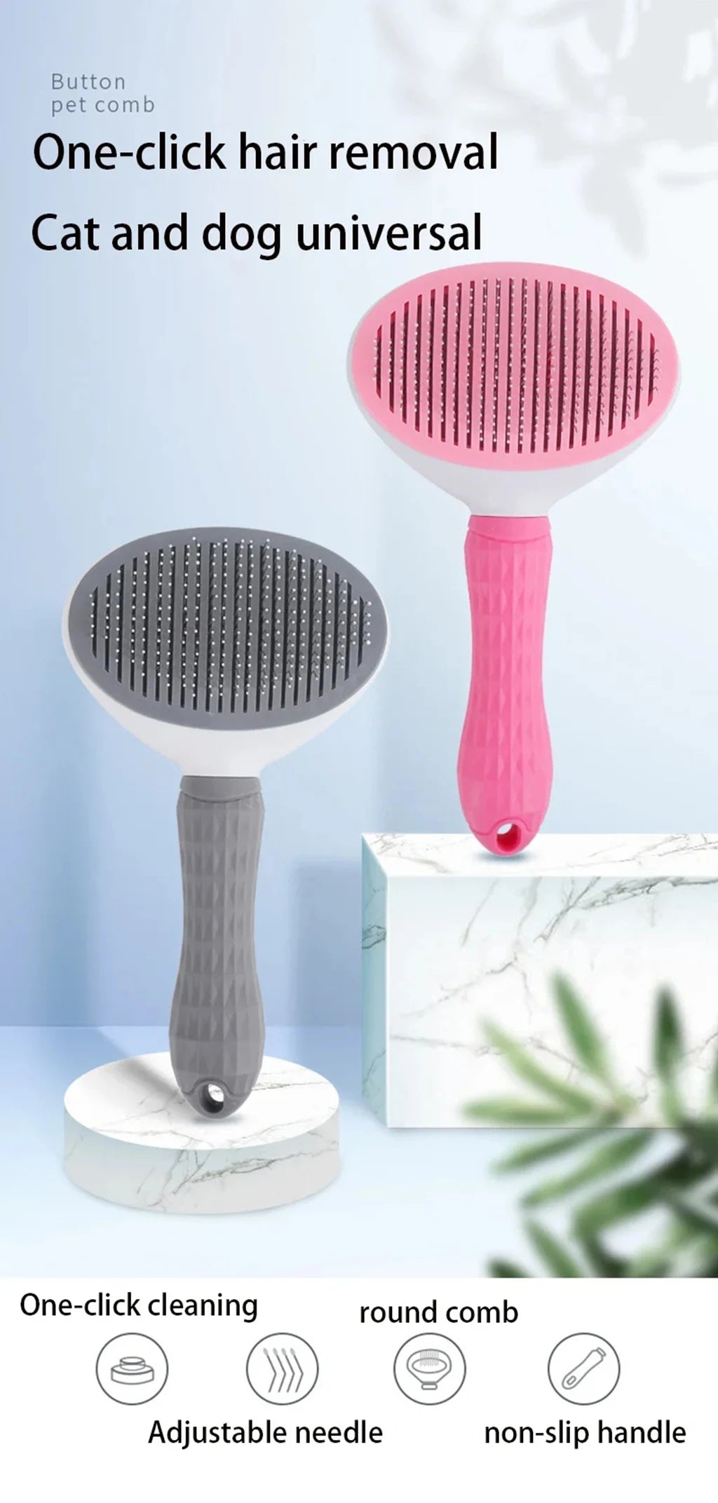 - Tangle-Free Magic! Quick-Clean Pet Hair Remover Brush for Dogs & Cats!