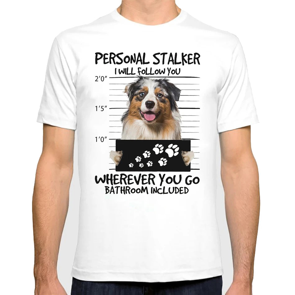 Funny Cocker Spaniel/Border Collie Print T-Shirt Fashion Men T Shirts Bad Dog Design Cool Boy Casual Tops Hipster Man Tee shirt