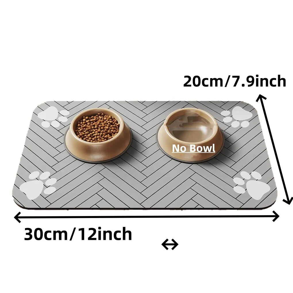 No More Spills! Absorbent & Leak-Proof Pet Food & Water Bowl Mat!