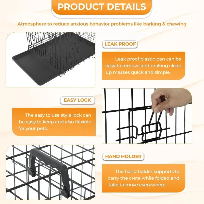 - Durable Travel Dog Kennel – Indoor & Outdoor Use, Perfect for Medium & Large Breeds!