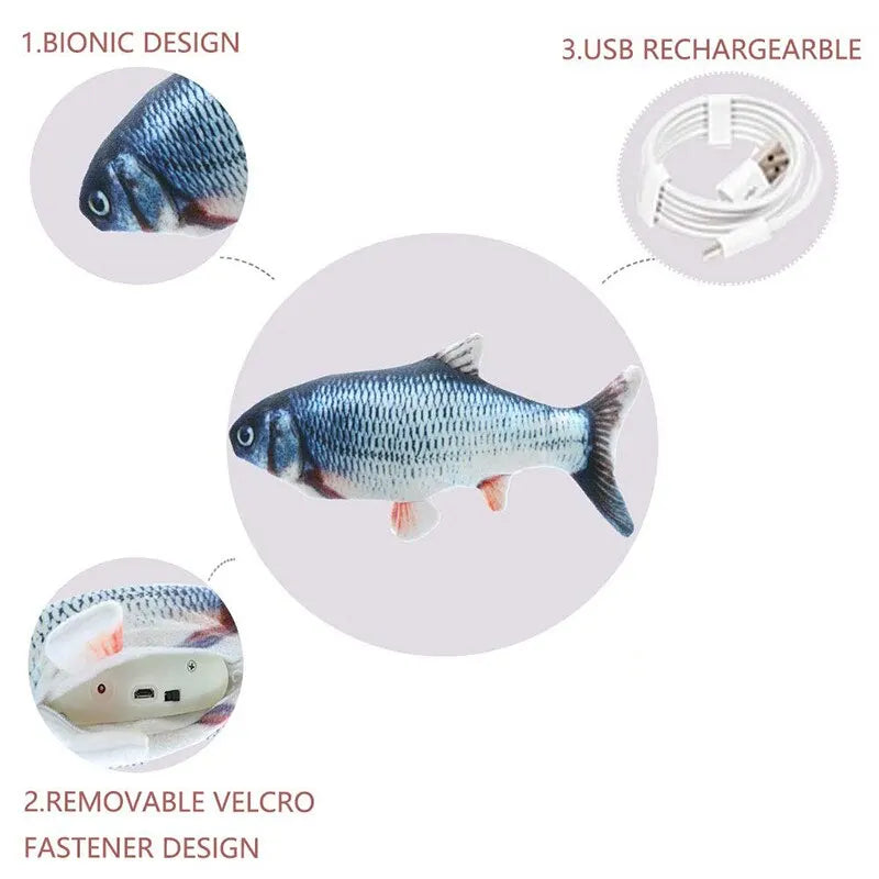 - Floppy Fun! USB-Charging Fish Toy – Wiggles & Engages Your Pup and Cats!