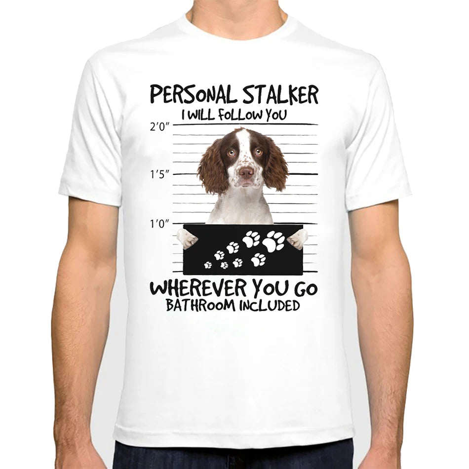 Funny Cocker Spaniel/Border Collie Print T-Shirt Fashion Men T Shirts Bad Dog Design Cool Boy Casual Tops Hipster Man Tee shirt