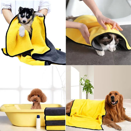 - Super Absorbent Pet Towel – Quick-Dry Comfort for Your Furry Friend!