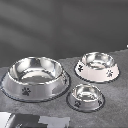 Heavy-Duty Stainless Steel Pet Food Bowl – Safe, Sturdy & Ideal for Feeding!